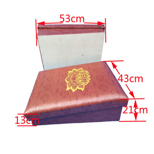 皮革拜凳家庭用菩萨 跪垫禅修拜椅 实木拜垫莲花磕头拜蹲子打坐凳