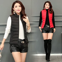 2019 mới ngắn vest nhỏ nữ mùa xuân và mùa thu đông Hàn Quốc đen xuống quần áo cotton sinh viên vest vest - Áo vest shop quần áo nữ