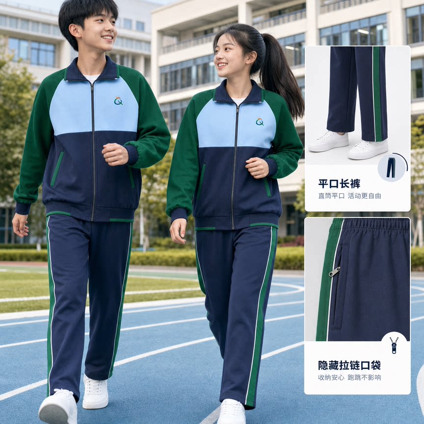 广东清远统一运动校服长袖外套小学生中学生秋装长裤套装高中生图片
