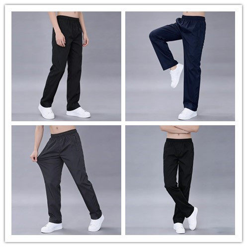 男士夏季速干休闲裤薄款透气冰丝运动裤宽松直筒潮流百搭垂感长裤