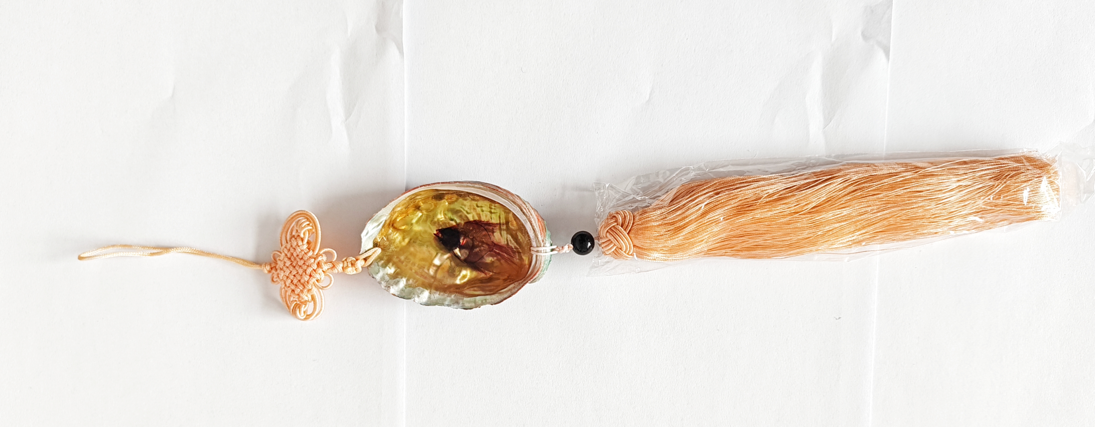 透明燕鱼鲍壳中国结吊坠