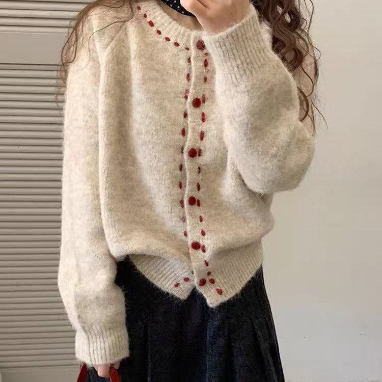 毛衣女2025新款秋冬加厚洋气美拉德针织上衣