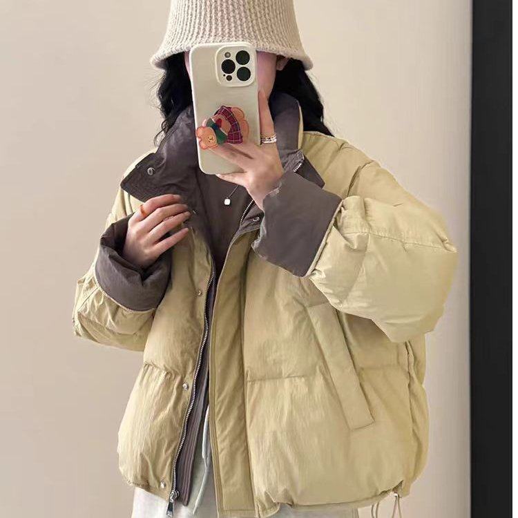 外贸网红2025冬装新款棉服外套短款棉服冬季加厚面包棉衣