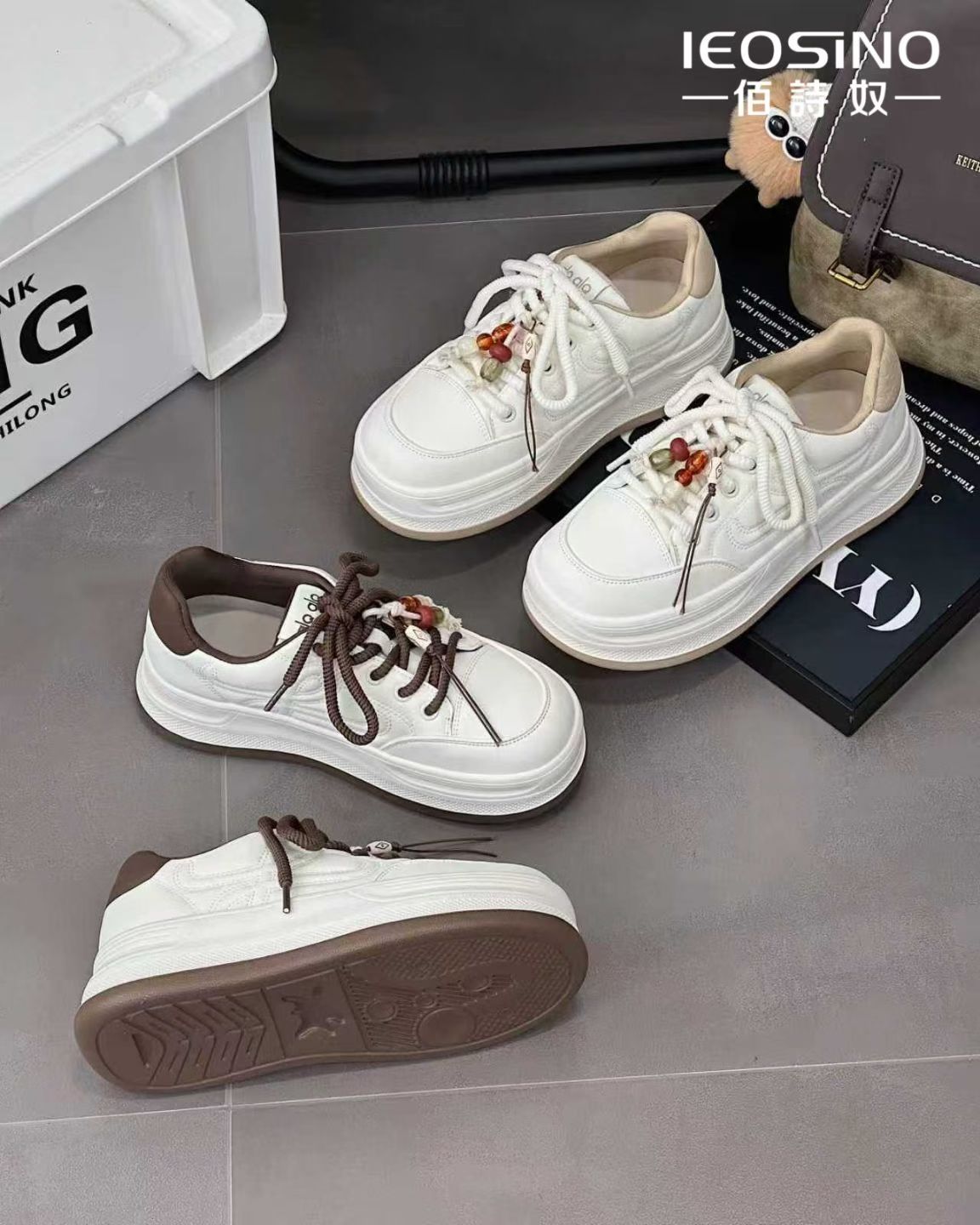 佰诗奴2025冬加绒厚底增高小白鞋女鞋小个子休闲运动鞋478547563