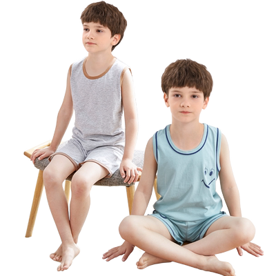 南极人短袖薄款小男孩背心家居服