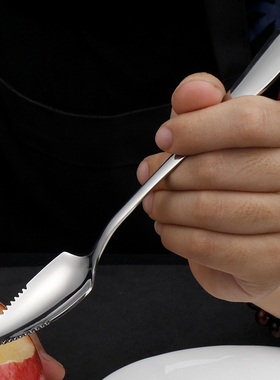 儿童宝宝餐具304不锈钢刮苹果泥勺子婴儿辅食勺工具刮水果泥神器