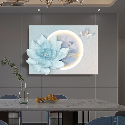 配电表箱遮挡装饰画2024新款轻奢高级感3d立体浮雕奶油风家庭带灯