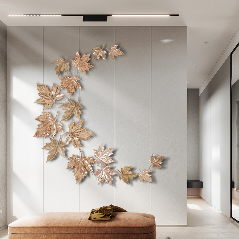 墙面挂饰电视背景墙客厅金属树叶