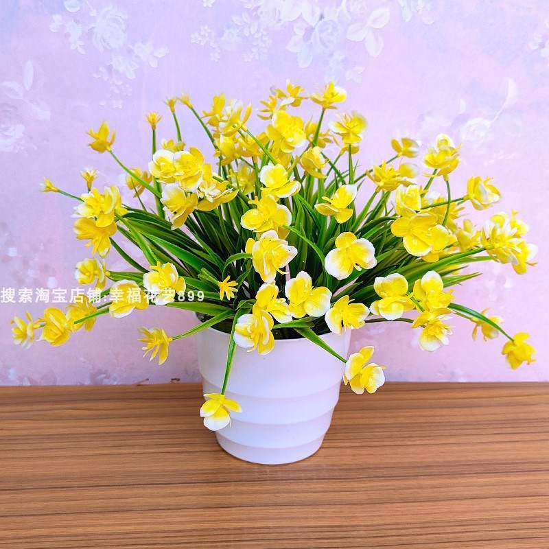 速发蝴蝶兰花假花摆设客厅餐桌花摆花绿植小盆栽室内外摆件装饰品