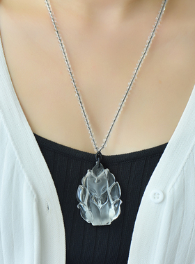 女天然水晶新款毛衣链