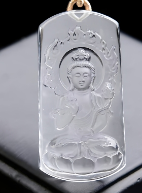 天然黄水晶大势至菩萨吊坠生肖属马属虎本命佛项链男女