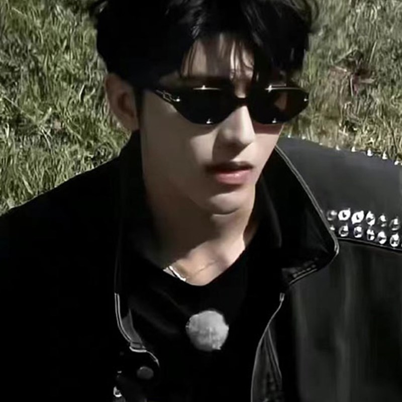 速发蔡徐坤猫墨男韩版时尚个性镜眼小框圆脸防紫外线太