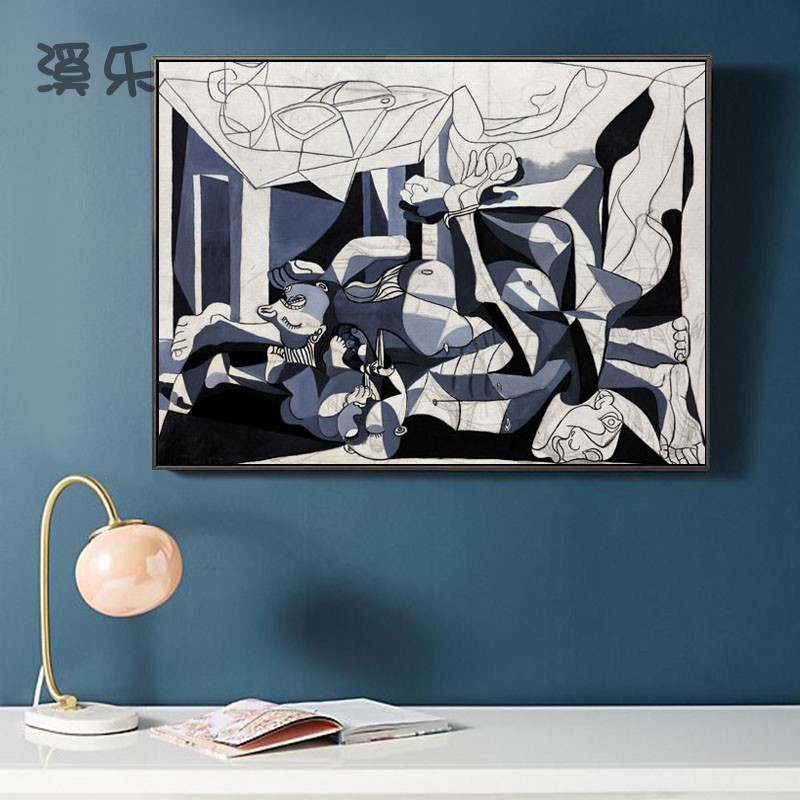 速发毕加索装尼画格尔饰卡客厅壁画抽象画简约画挂卧室挂画电表箱