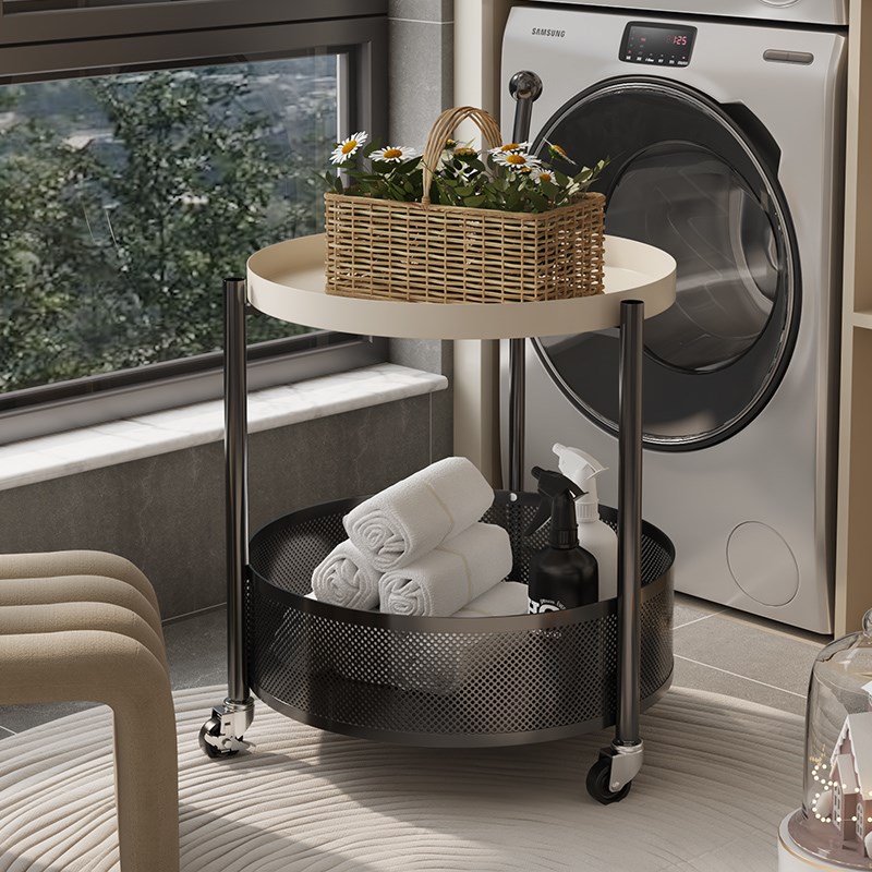 速发边小推车茶几客厅家用可移动沙发边架床头置物几台小圆风桌