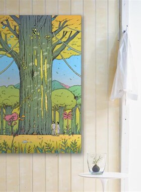 速发简约田园抽象插画小清新客式餐厅壁厅素描竖画装饰画酒店挂画