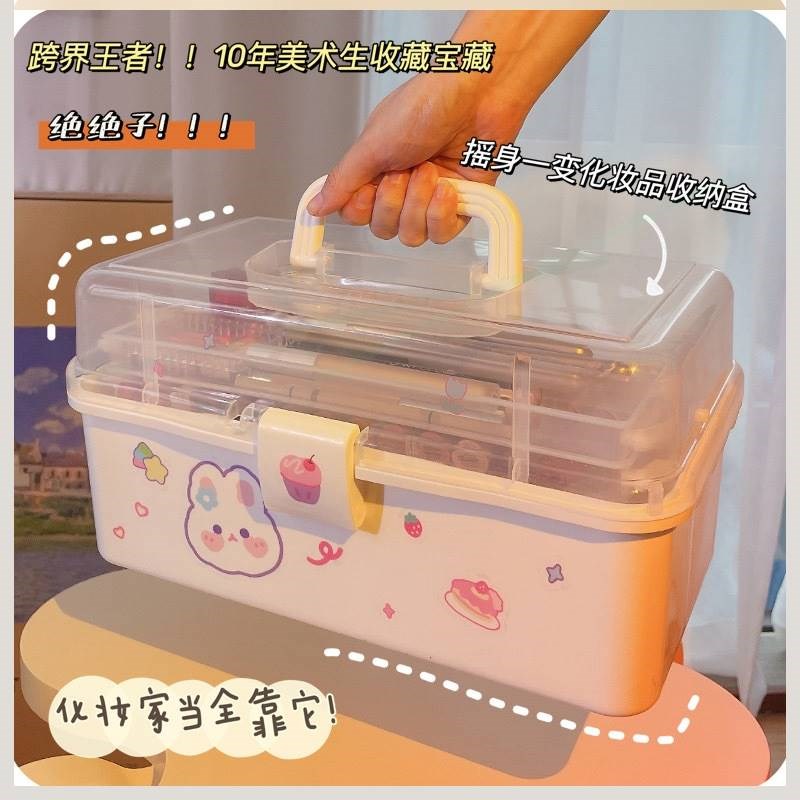 速发多层化妆品收纳盒桌面大容宿防指量舍神器美甲尘甲油美术生工