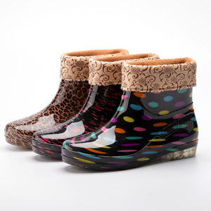 新款韩版四季雨鞋女加绒保暖可拆棉短筒防滑耐磨胶鞋男士劳工水靴