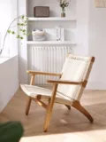 Веревочная сплошная древесина с твердым деревом председателем скандинавского кресла для отдыха японского стиля тихий ветер маленькая квартира ленивый стул