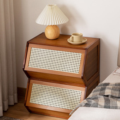 床头柜置物架小型柜子简约现代实木卧室出租房儿童简易收纳柜家用