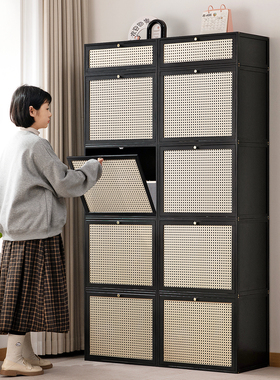 收纳箱家用前开式翻盖儿童玩具零食收纳筐衣柜收纳储物柜整理箱子