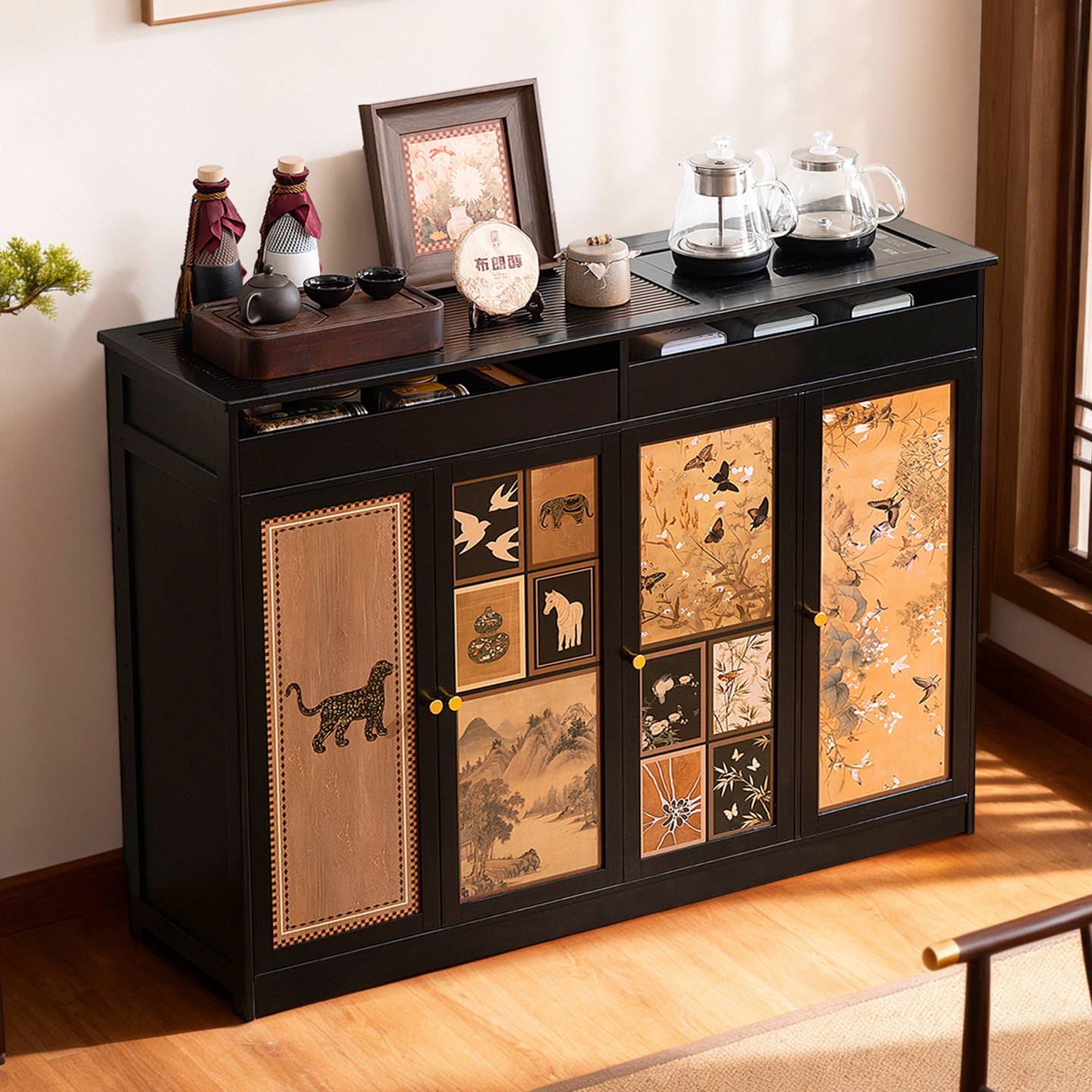 餐边柜子厨房储物柜家用茶水柜茶台桌客厅茶几置物架靠墙一体橱柜,住宅家具,餐边柜,淘宝优惠券,粉丝福利购,淘宝优惠卷