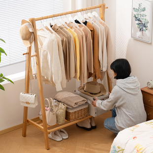 衣柜2025新款 挂衣架落地式 卧室衣帽架子床尾晚上放衣服神器开放式