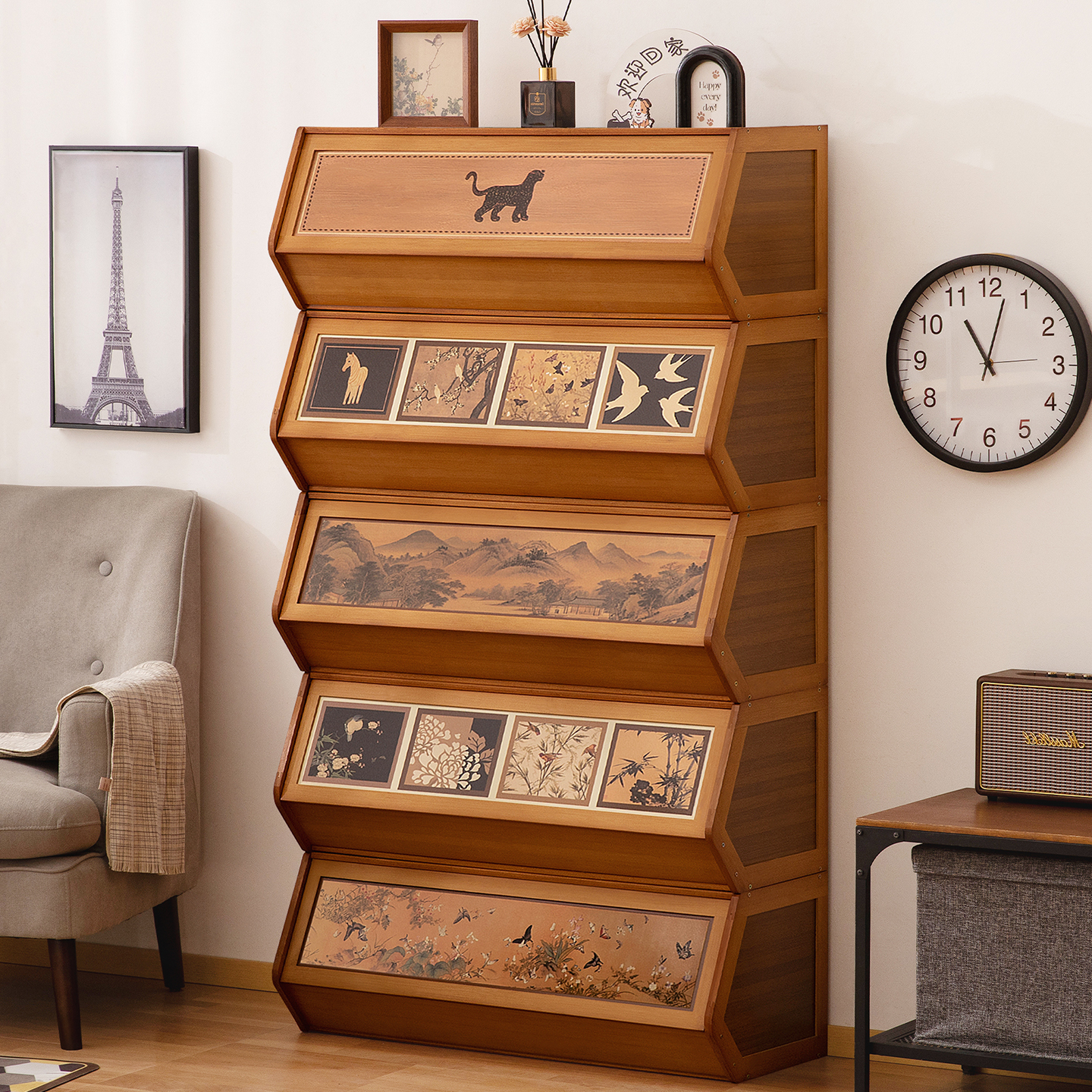 书柜带门防尘展示柜组合客厅家用