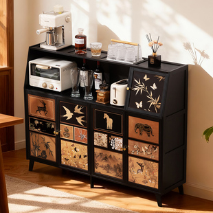 厨房置物架子2025新款 落地收纳架多层微波炉餐边柜碗碟家用多功能