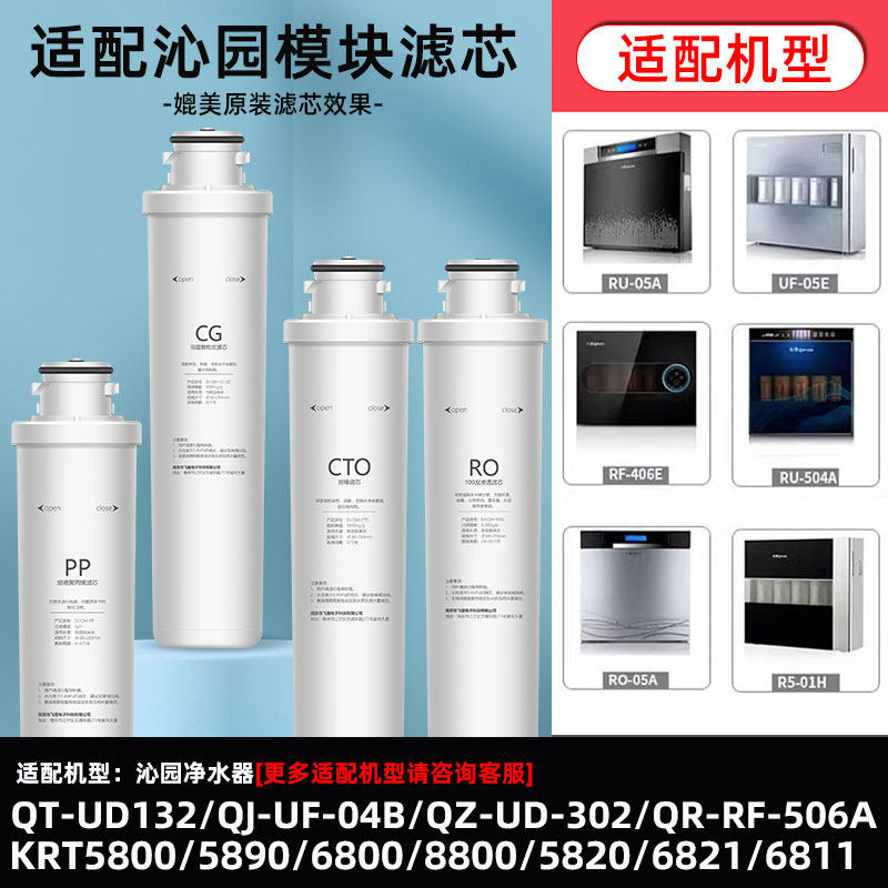 适配沁园净水器QR-R5-01A/E/H/D RO-05A/D/RU-05D净水机模块滤芯