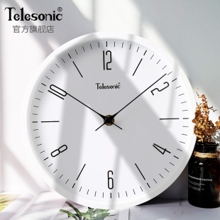 客厅书房卧室餐厅挂钟 创意时尚 TELESONIC 天王星静音时钟简约个性