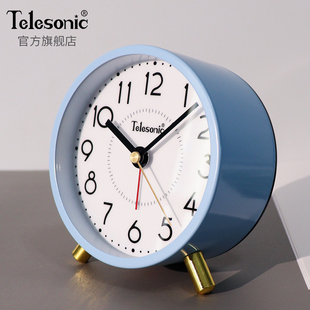 TELESONIC/天王星学生闹钟简约儿童卧室懒人静音床头钟石英钟台钟