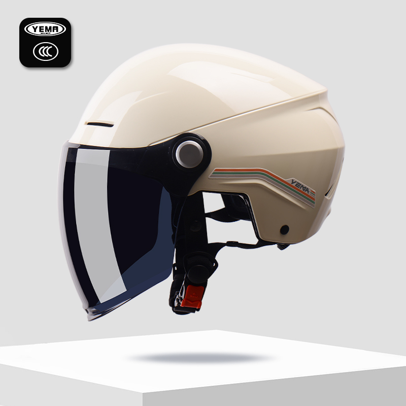 野马新国标3C认证电动摩托车头盔女夏季防晒大码安全帽男透气半盔