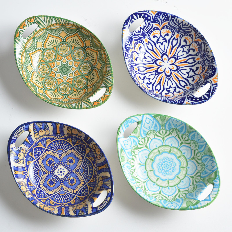 日式风双耳甜品凉菜陶瓷碗