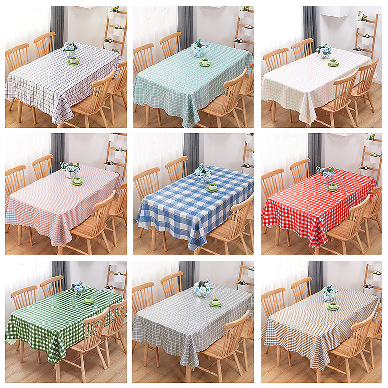 桌布格子pvc防水防油北欧网红