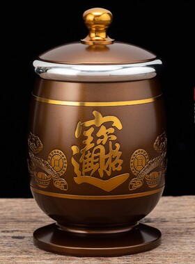 速发家用佛财供水杯纯铜茶酒杯观音净水杯供奉前神爷心经贡杯神台