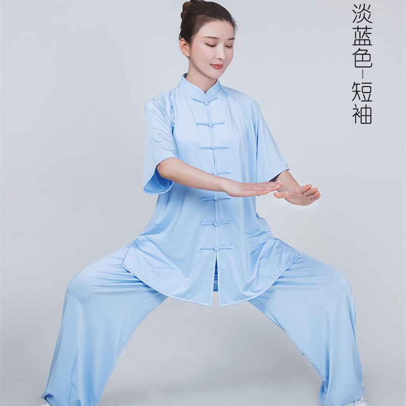 速发太极服练功服奶丝新款表演武术太极拳春秋夏弹力