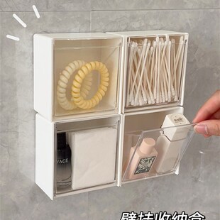 速发可批头绳发夹棉签收子盒卫生间免打孔物纳浴室墙面壁挂置盒架