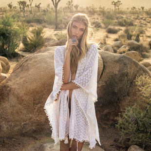 速发度假长基晒罩衫开衫披肩外搭海边中比款沙滩裙防尼衣