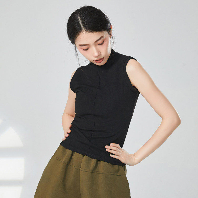 速发现代舞上衣背心形体训练服装半高领紧身舞蹈服夏季新款练功服