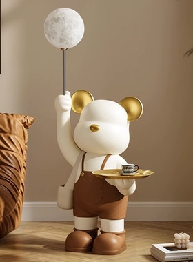 速发熊落地乔大型摆件客轻家居电视柜沙发旁边装饰品厅奢灯迁礼品