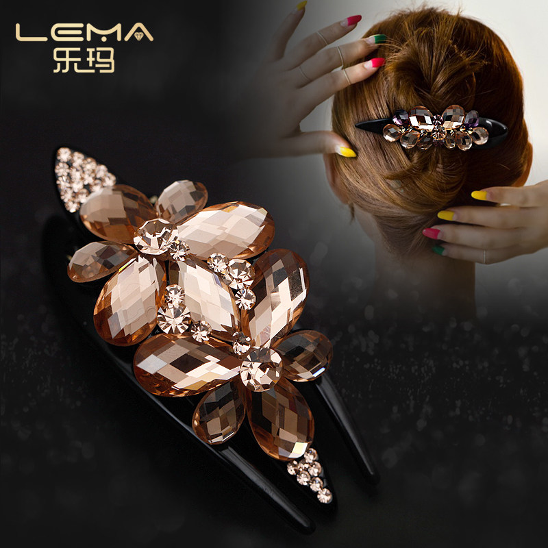 鸭嘴夹2024新款复古镶钻一字水晶盘头发饰后脑勺头饰气质森女发夹,饰品/流行首饰/时尚饰品新,发饰,淘宝优惠券,粉丝福利购,淘宝优惠卷