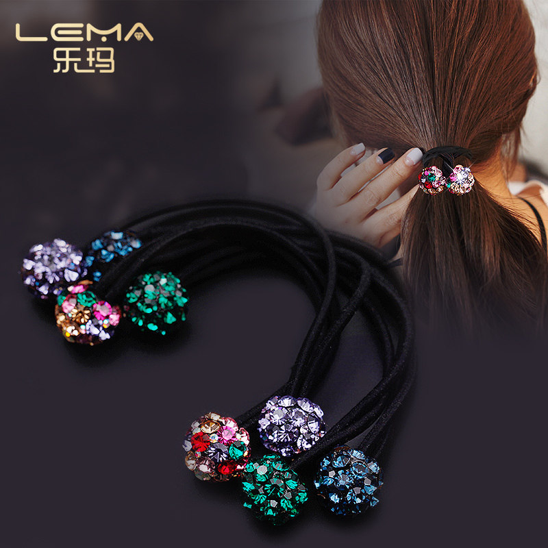 乐玛镶钻简约双球发圈圣诞礼物