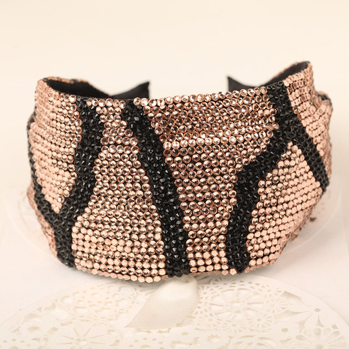 韩版宽边镶钻满钻到底女神发箍