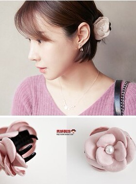 乐玛韩版唯美仿真花朵甜美抓夹抓子中号专柜发饰头饰批发女神
