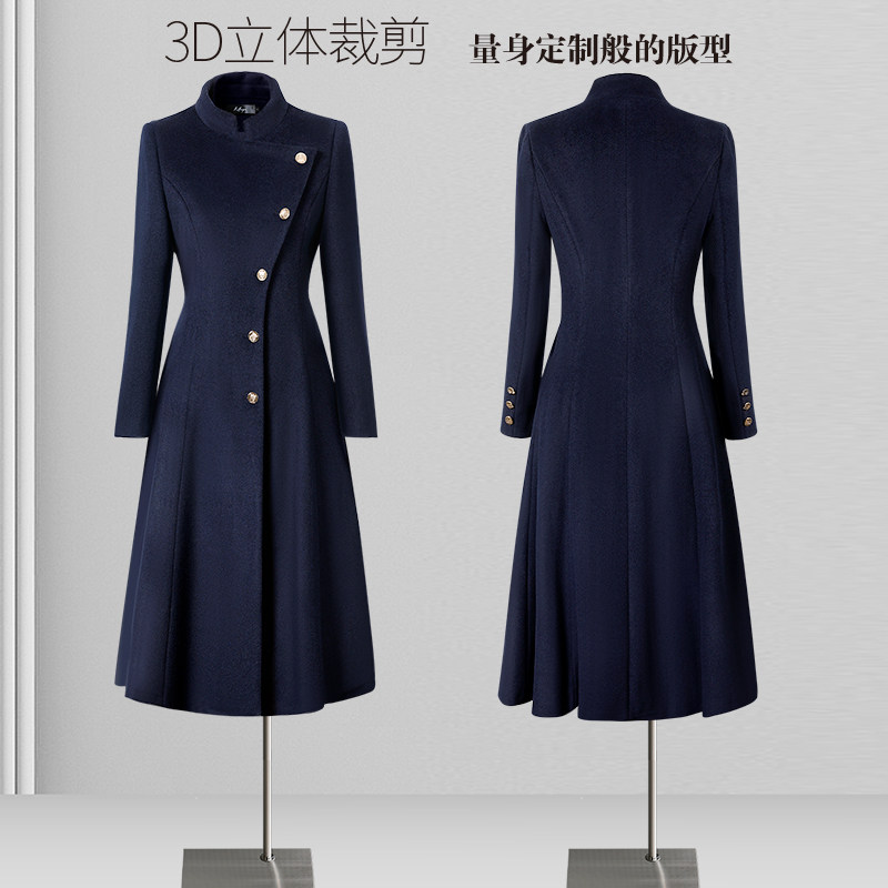 空姐大衣工作服女冬季中长款气质时尚设计感呢子外套案场客服工装
