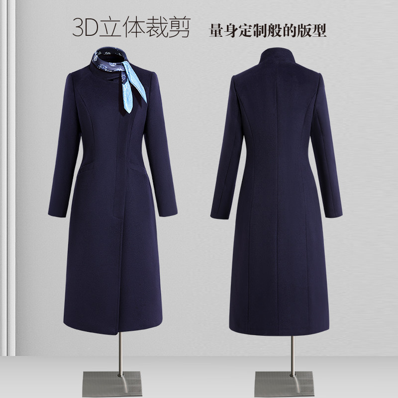 职业毛呢大衣女冬季中长款加棉加厚呢子外套案场客服售楼部工作服