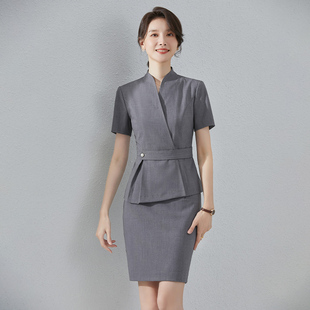 前臺接待氣質女神范西裝 套裙 女高級感2024夏季 詩璐雅小個子職業裝
