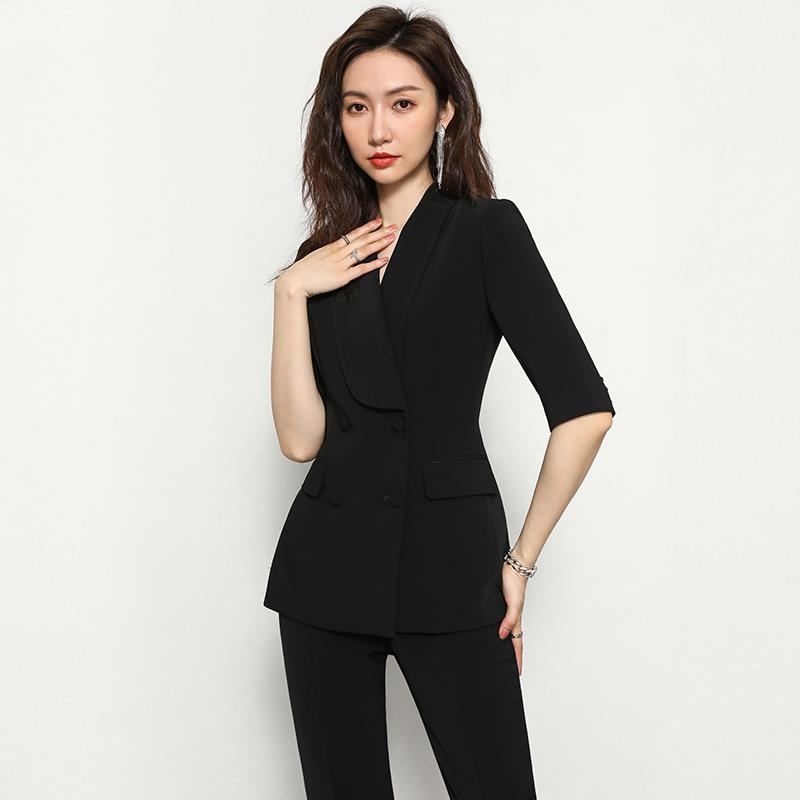 2026年春夏款高端西装套装女轻奢外套黑色小西服正装售楼部工作服