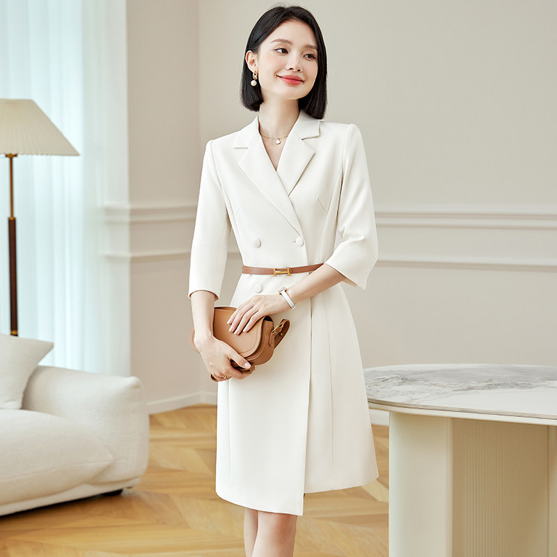 高端西装连衣裙女早秋正式场合气质职业高级感教师演讲主持人正装