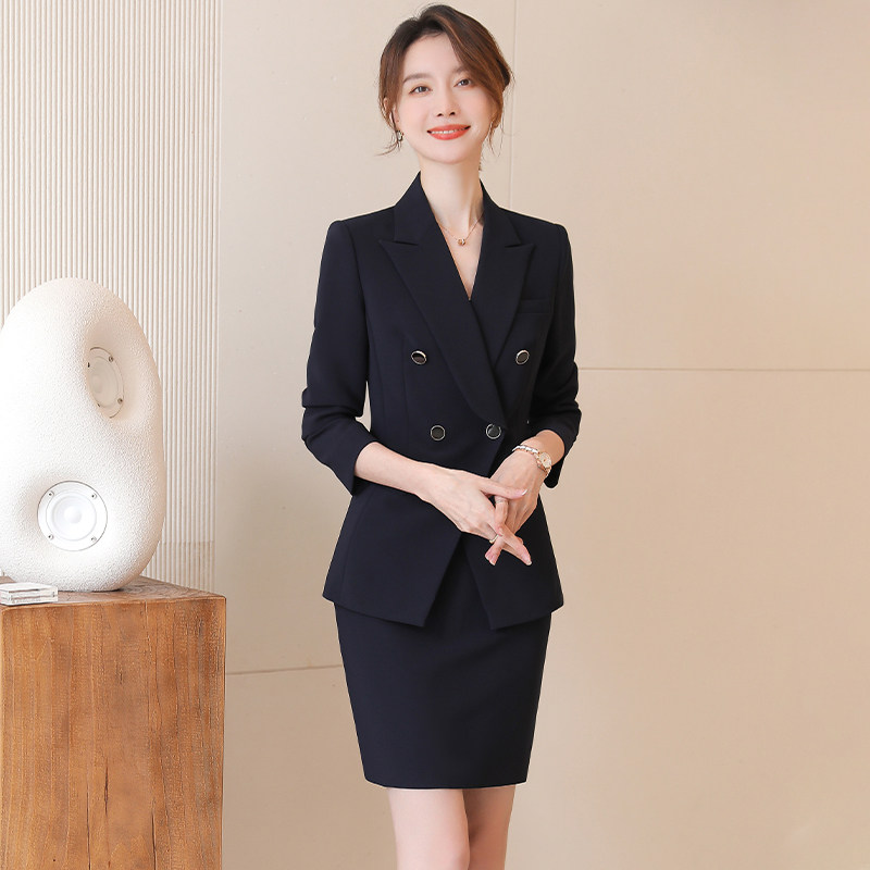 诗璐雅高级感职业套裙2026春秋设计感小众西装外套气质工作装套装